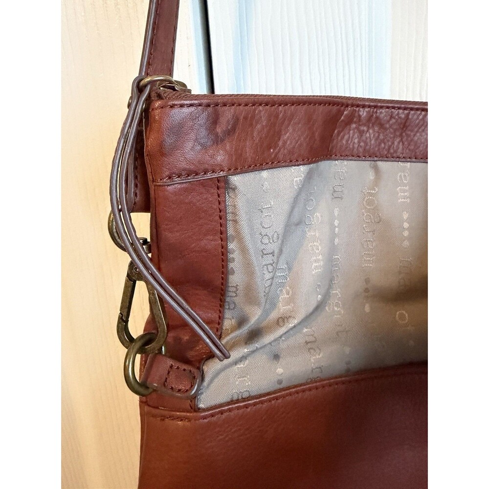 Margot New York Leather Crossbody Shoulder Bag Distressed Fold Over Purse - Picture 8 of 13